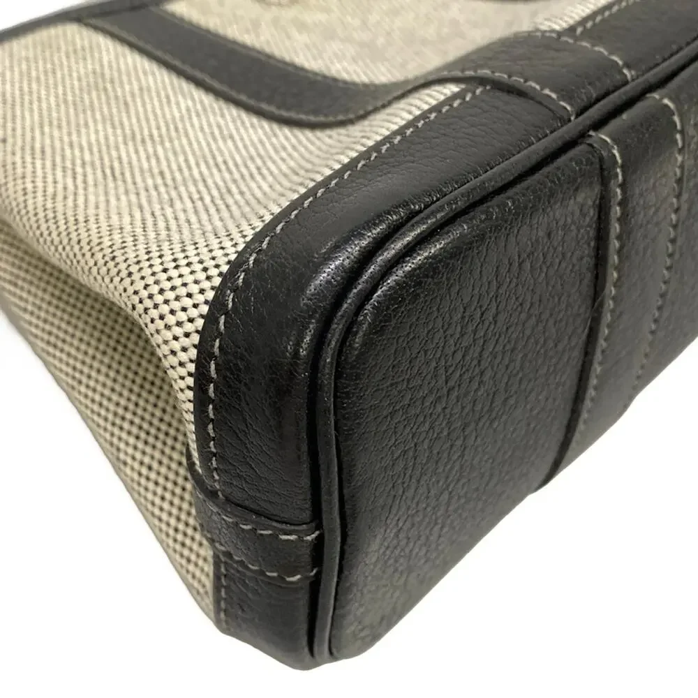 Hermès Garden Party Pouch Cream Black Toile H Leather
